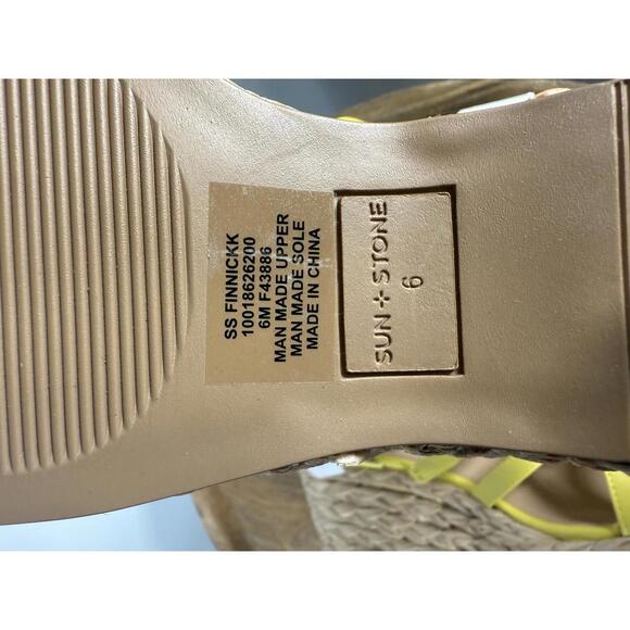 Sun + Stone Yellow Strappy Platform Espadrilles Size 6 NWOB - Picture 6 of 6